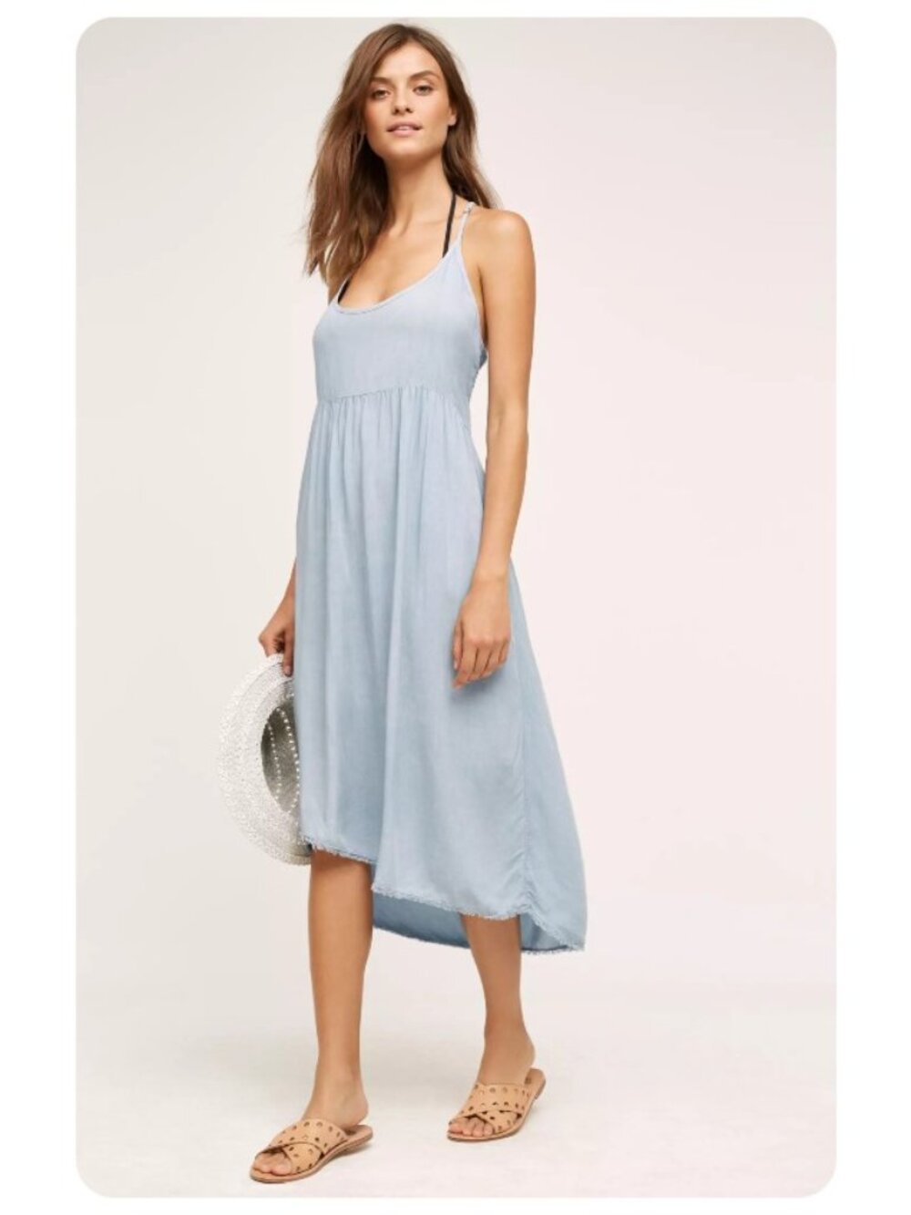Anthropologie Saturday Sunday Viola Spaghetti Strap Racerback Cami Dress sz S